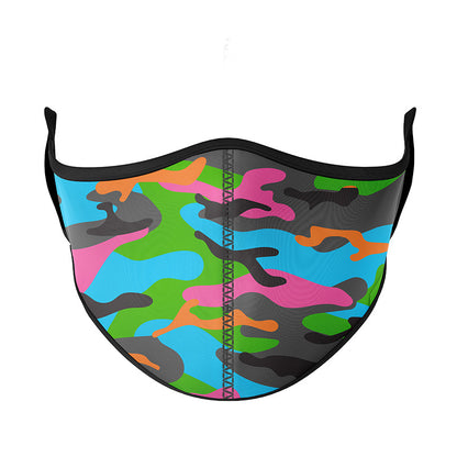 Top Trenz Fun Printed Neon Camo Face Mask Accessories