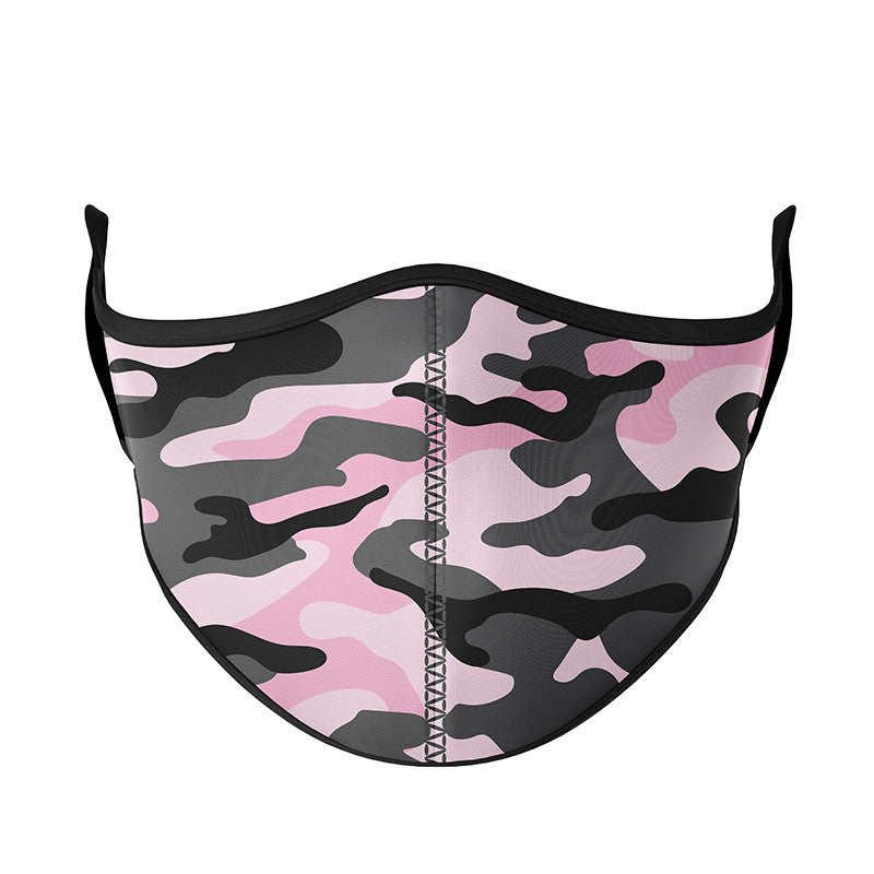 Top Trenz Pink Grey Camo Face Mask Accessories