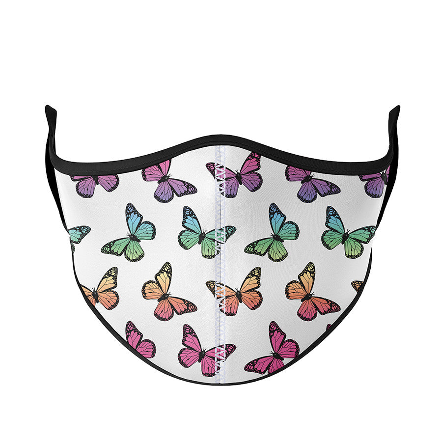 Top Trenz White Rainbow Butterfly V2 Face Mask Accessories