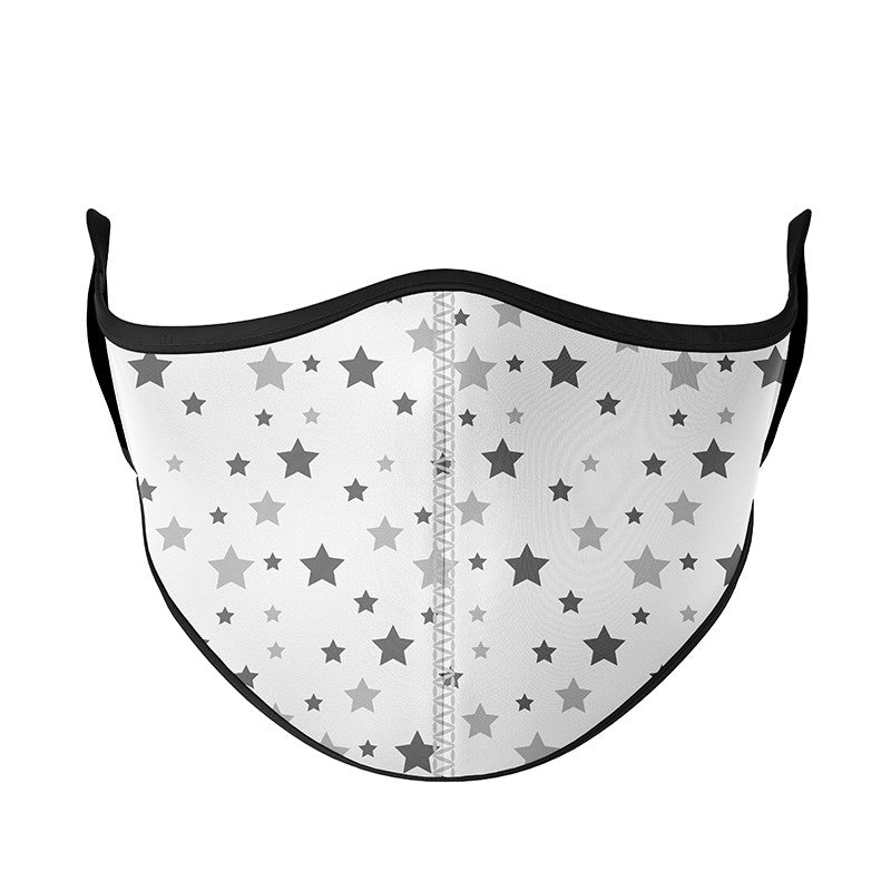 Top Trenz White w/Grey Snowflake Star Face Mask Accessories