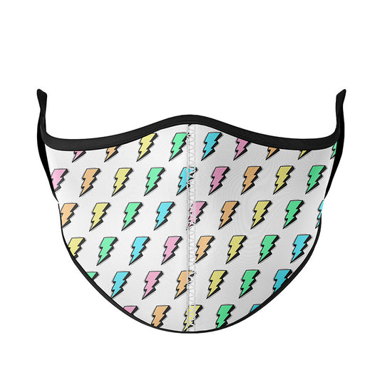 Top Trenz White Rainbow Bolt Face Mask Accessories