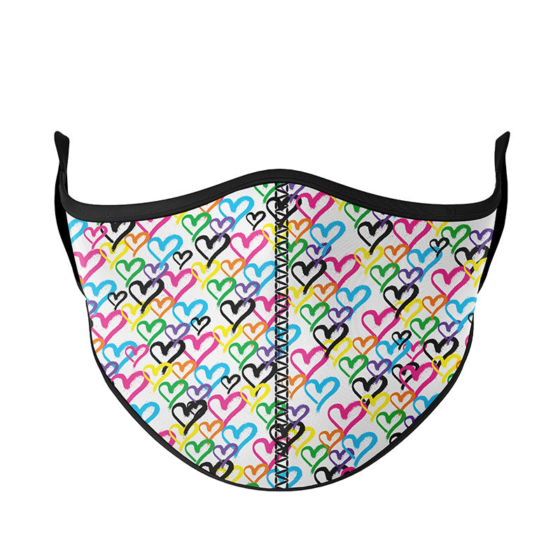 Top Trenz White Graffiti Heart V2 Face Mask Accessories