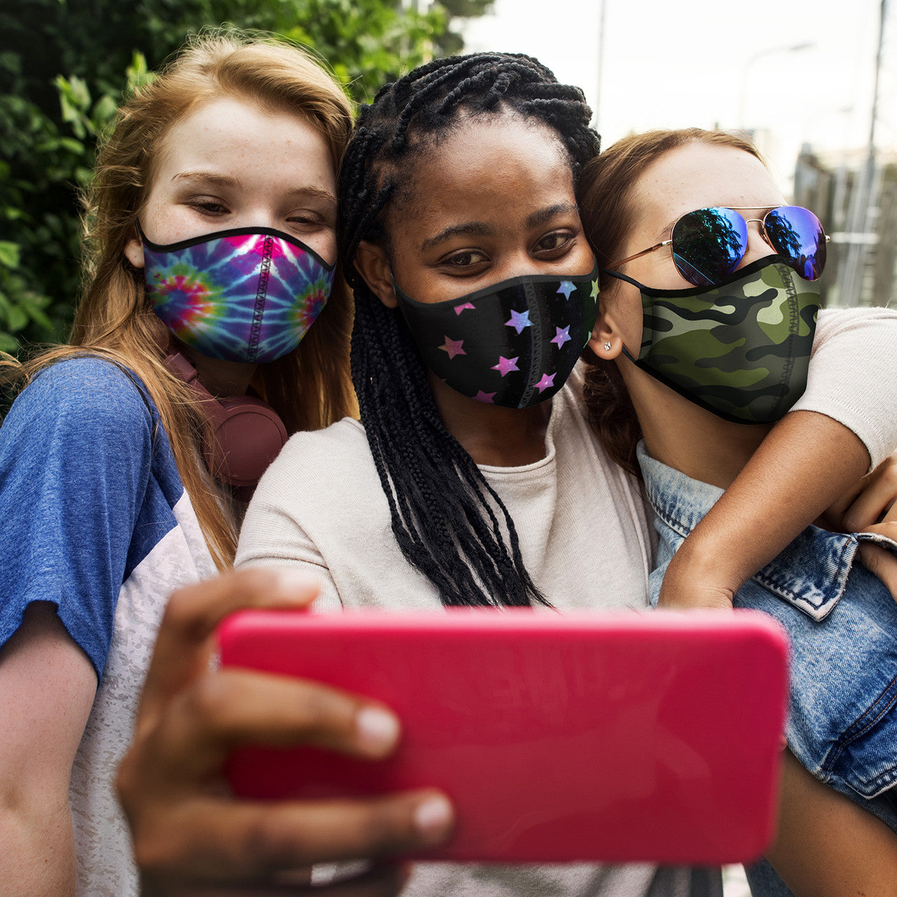 Top Trenz White Graffiti Heart V2 Face Mask Accessories