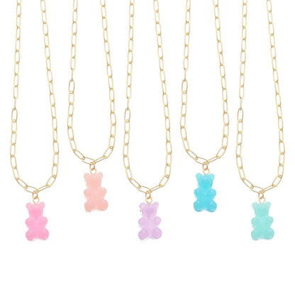 Top Trenz Unique Bear Paperclip Charm Necklaces Accessories