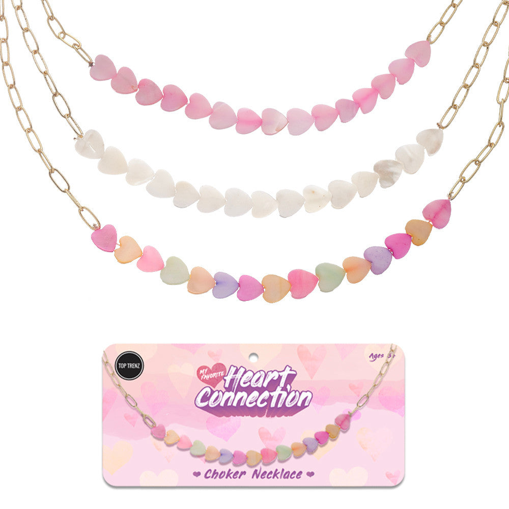 Top Trenz Pearl Heart Charm Necklaces For Kids And Tweens Accessories|Holiday