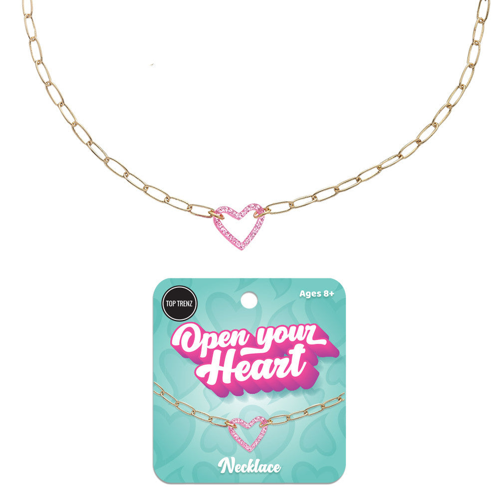 Top Trenz Trendy Paperclip Heart Pendant Necklace Accessories|Holiday