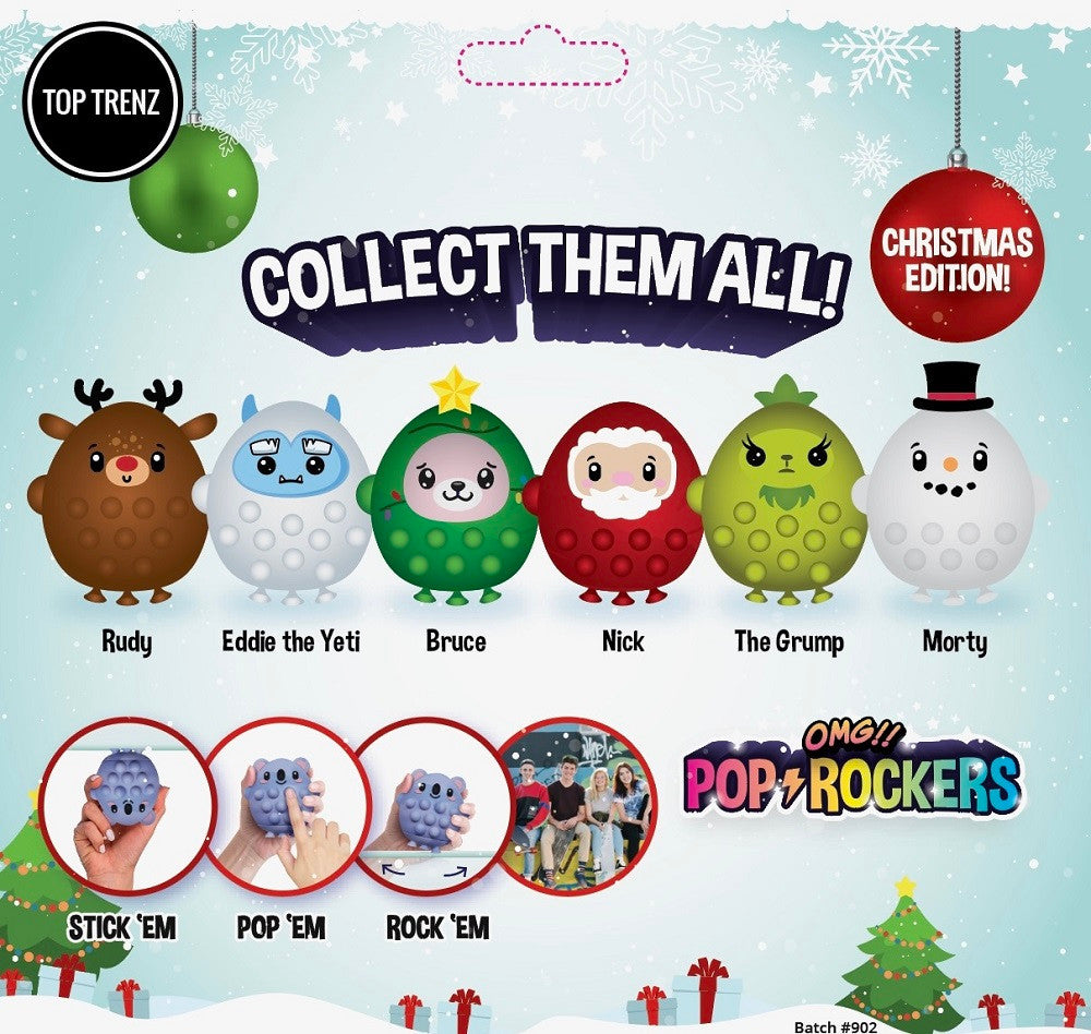 Top Trenz OMG Pop Rockers Christmas Holiday Fidget Poppers Toys|Holiday