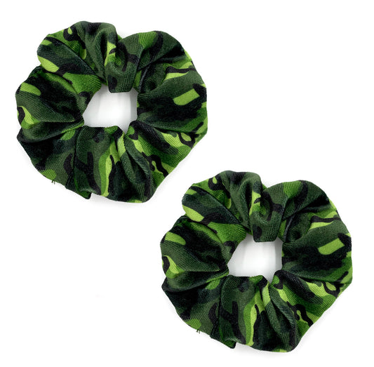 Top Trenz Camouflage Velvet Scrunchie Ponytailholder Accessories