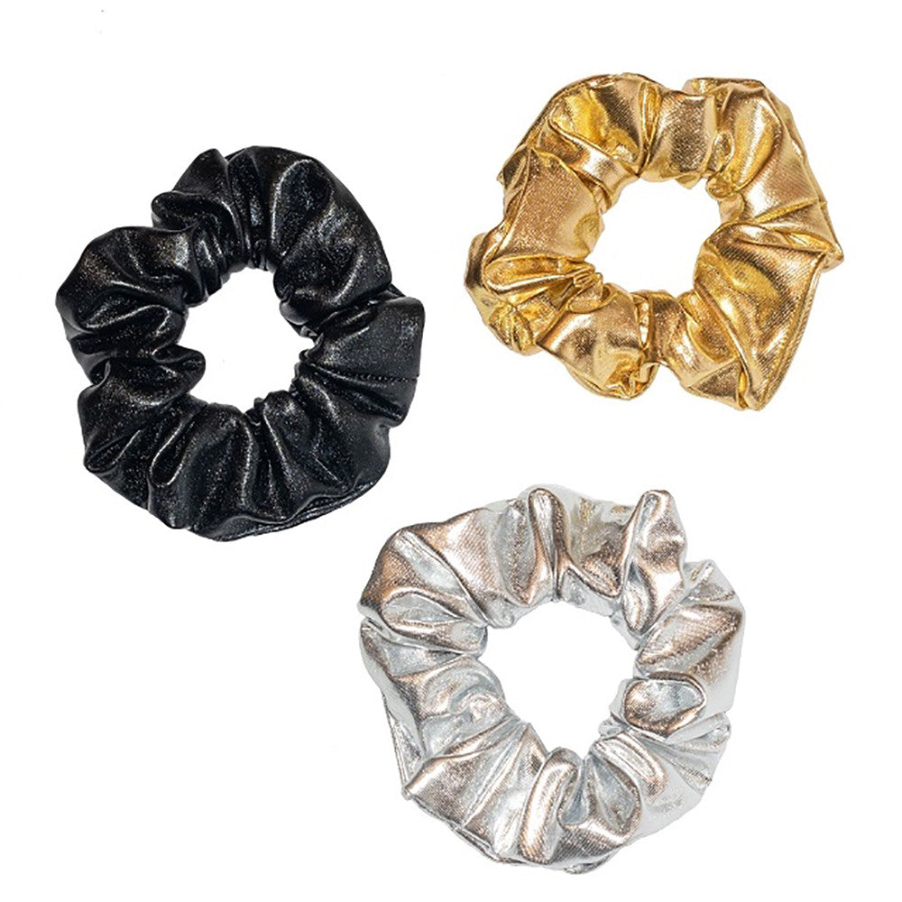 Top Trenz Shiny Metallic Scrunchies Hot Selling Hair Ponytail Holder Accessories