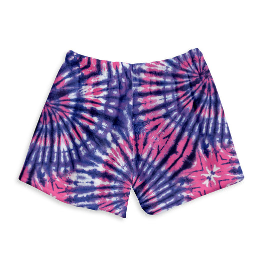 Top Trenz Fuzzy Tie Dye Loungewear Cozy Shorts Apparel