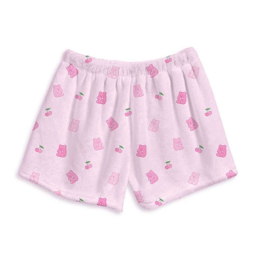 Top Trenz Gummy bear Fuzzy Lounge Shorts For Kids And Tweens Apparel|Holiday