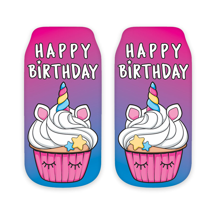 Top Trenz Ankle Socks- Happy Birthday Cupcake Print Apparel