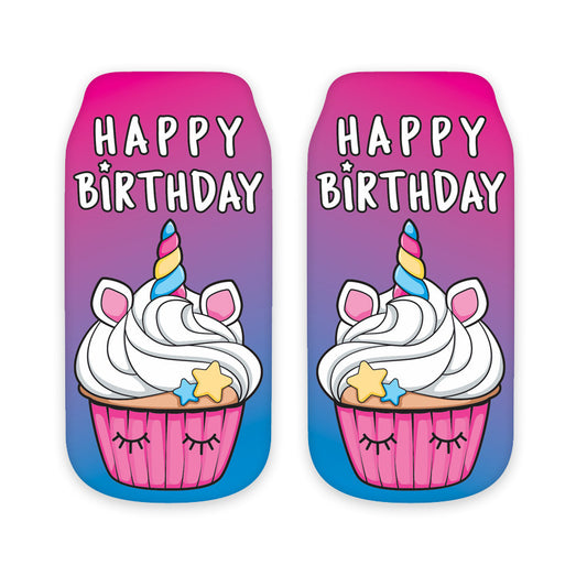 Top Trenz Ankle Socks- Happy Birthday Cupcake Print Apparel
