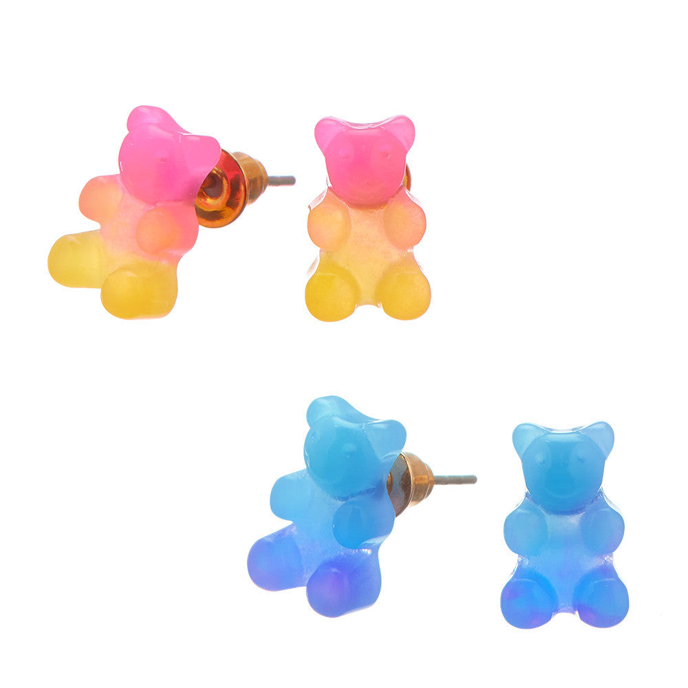 Top Trenz Playful Bear Design Stud Earring Sets Accessories