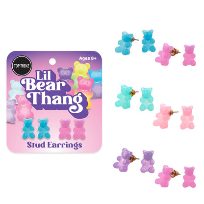 Top Trenz Dainty Bear Earring Sets For Kids And Tweens Accessories