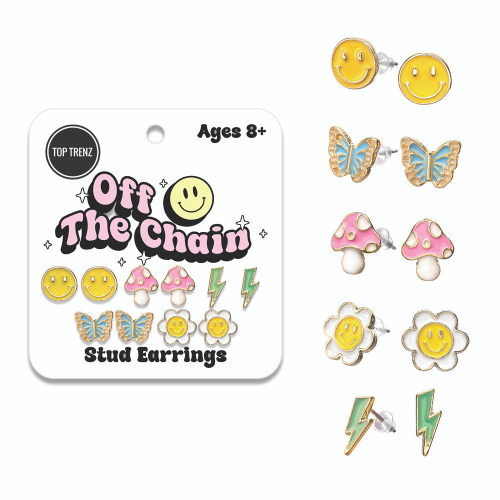 Top Trenz Stylish Stud Charm Earrings For Kids And Tweens Accessories