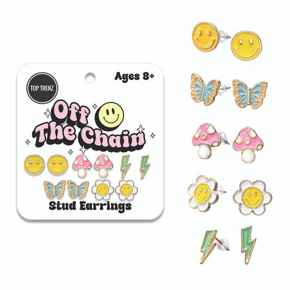 Top Trenz Stylish Stud Charm Earrings For Kids And Tweens Accessories