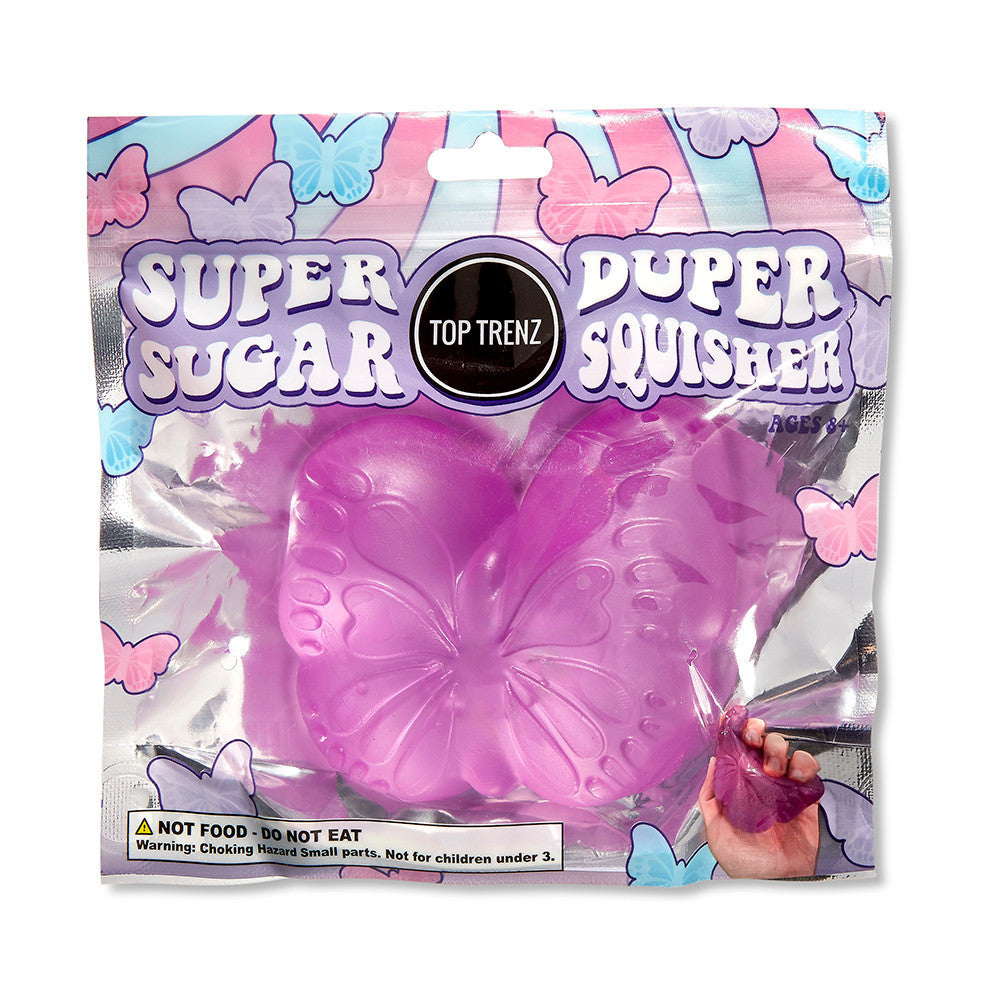 Top Trenz Butterfly Squishy Stress Ball Fidget Toy - Sugar Squisher Toys
