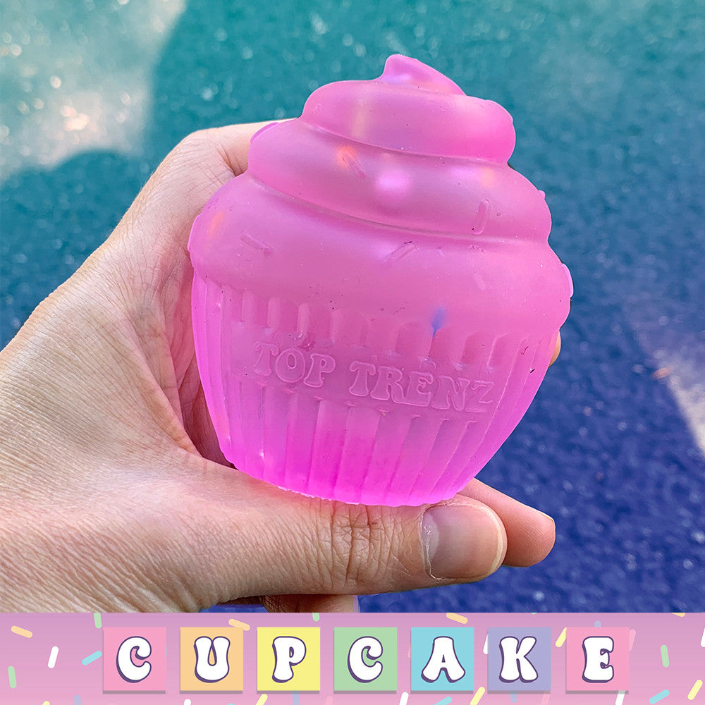 Top Trenz Adorable Sprinkle Cupcake Sugar Squisher Toy - Stress Relief & Sensory Fun Toys