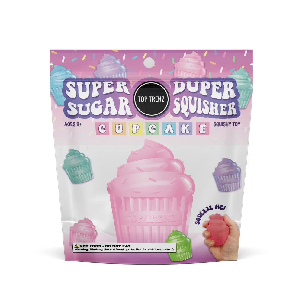 Top Trenz Adorable Sprinkle Cupcake Sugar Squisher Toy - Stress Relief & Sensory Fun Toys