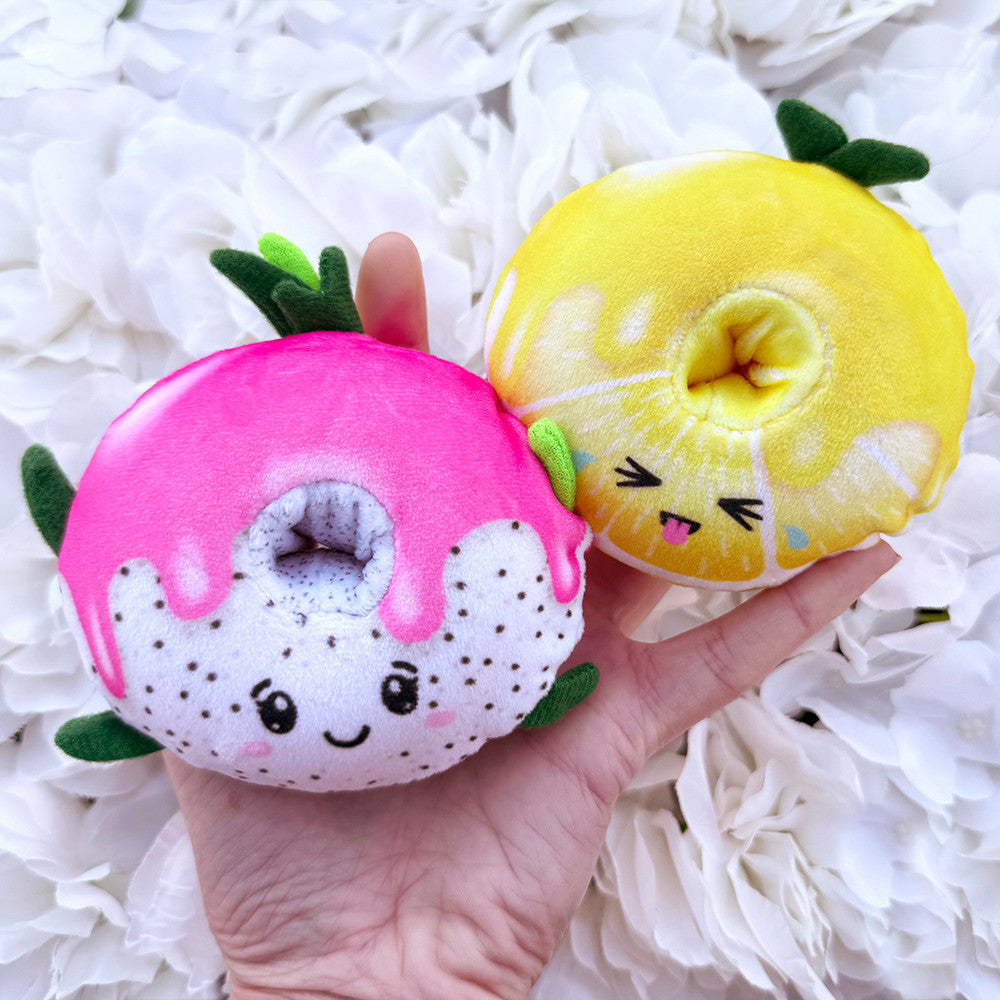 Top Trenz Fruit Plush Sugar Donut Squishy Stress Ball Fidget Toy Toys|Plush