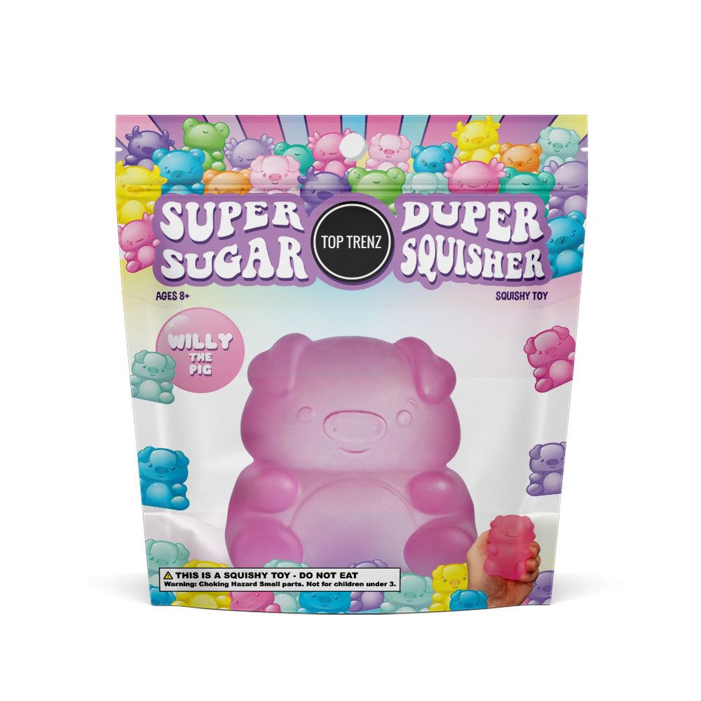 Top Trenz Pig Squishy Stress Ball Fidget Toy - Sugar Squisher Toys