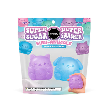 Top Trenz Mini Sugar Squishy 2-Pack - Puppies & Kittens - Super Duper Sugar Squishers Toys