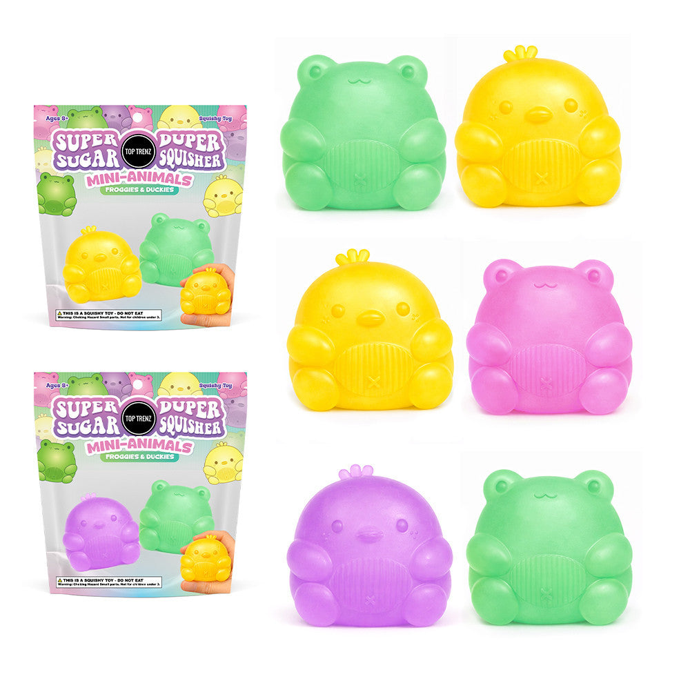 Top Trenz Super Duper Sugar Squishers Mini Animals 2-Pack - Froggies & Duckies Toys