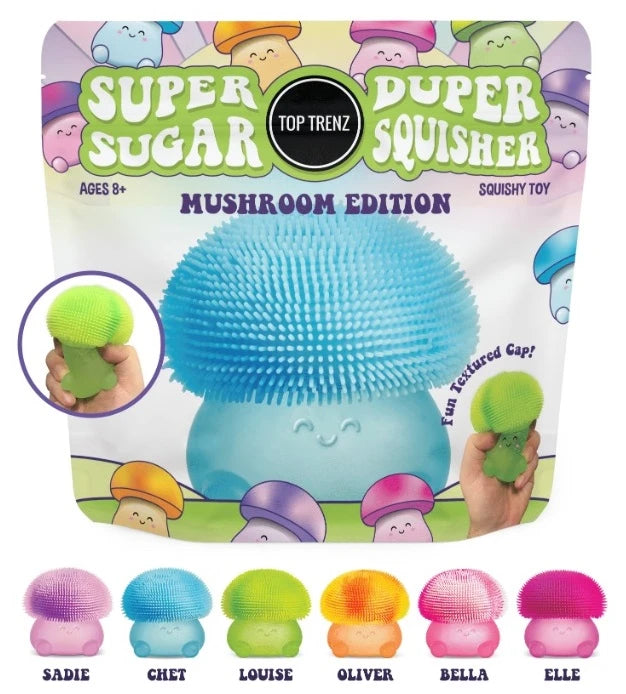Top Trenz Mushroom Stress Ball Fidget Toy - Non-Toxic - Sugar Squisher Toys