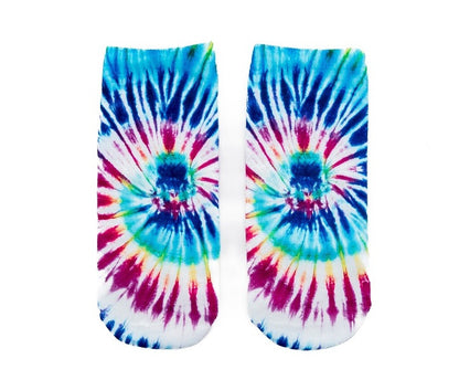 Top Trenz Tie dye fun ankle socks Apparel