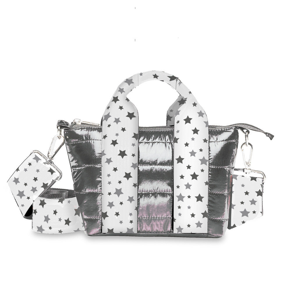 Top Trenz Best Gunmetal Puffer Tiny Tote For Kids And Tweens Bags
