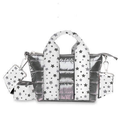 Top Trenz Best Gunmetal Puffer Tiny Tote For Kids And Tweens Bags