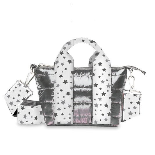 Top Trenz Best Gunmetal Puffer Tiny Tote For Kids And Tweens Bags