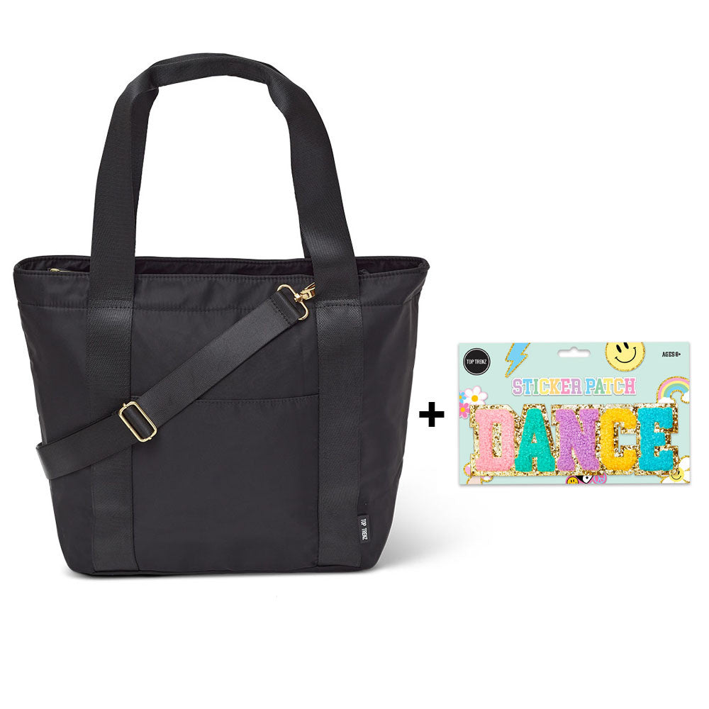 Top Trenz Black Nylon Weekender Dance Tote Bag Bags