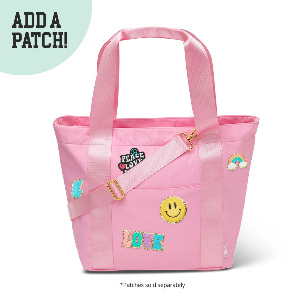 Top Trenz Pink Classic Nylon Tote Bag For Kids And Tweens Bags