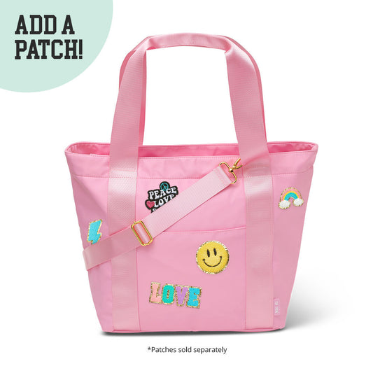 Top Trenz Pink Classic Nylon Tote Bag For Kids And Tweens Bags