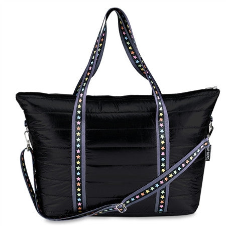 Top Trenz Top Selling Black Puffer Tote Weekender Bag Bags