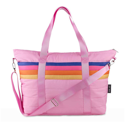Top Trenz Pink Puffer Tote Weekender Bag For Kids And Tweens Bags