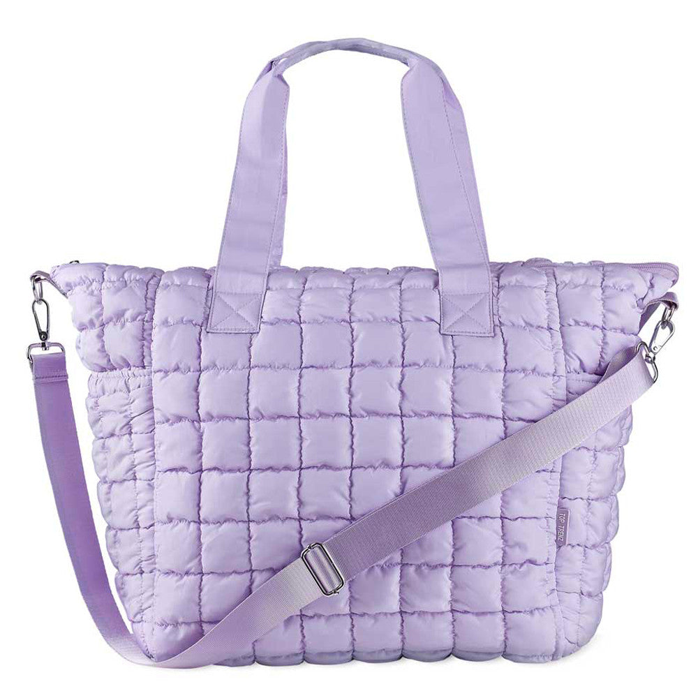 Top Trenz Purple Scrunchie Weekender Tote – Stylish & Spacious Travel Bag Bags