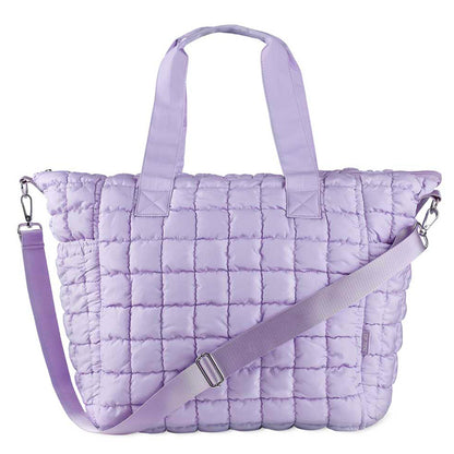 Top Trenz Purple Scrunchie Weekender Tote – Stylish & Spacious Travel Bag Bags
