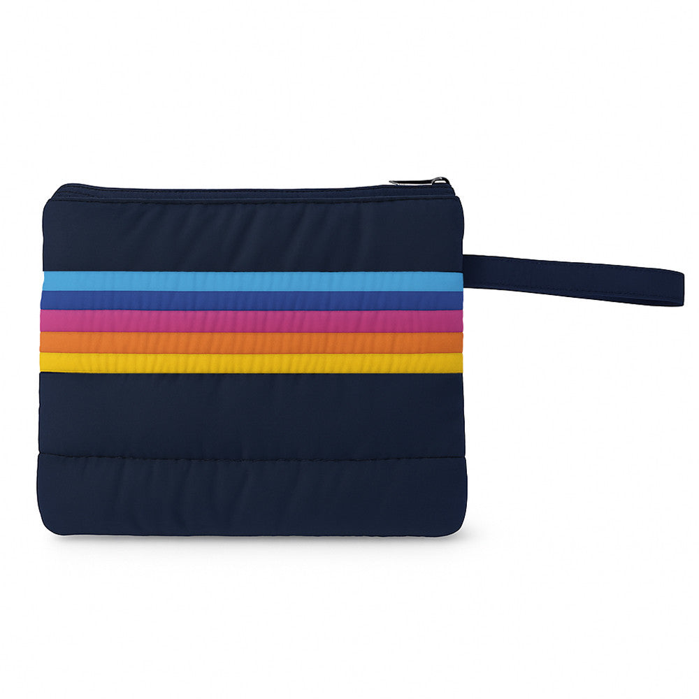 Top Trenz Retro Puffer Wet Bag – Navy Rainbow Swim & Camp Bag Bags