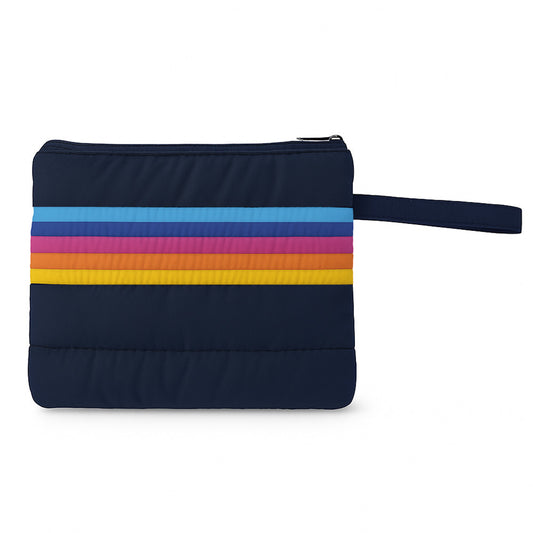Top Trenz Retro Puffer Wet Bag – Navy Rainbow Swim & Camp Bag Bags