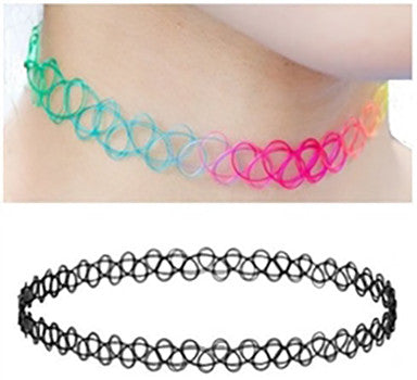 Top Trenz Tattoo Stretchy Fun  Chokers Accessories